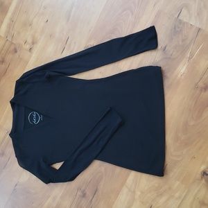 INC sheer sleeve black shirt